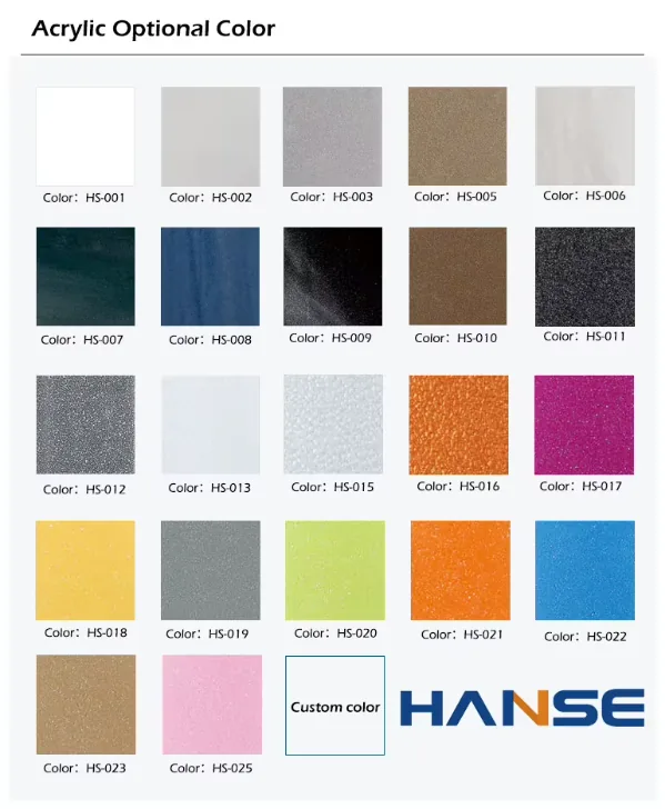 Acrylic color options